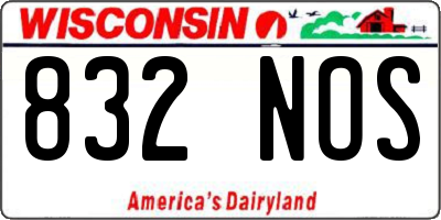 WI license plate 832NOS