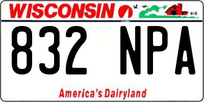 WI license plate 832NPA