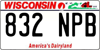WI license plate 832NPB