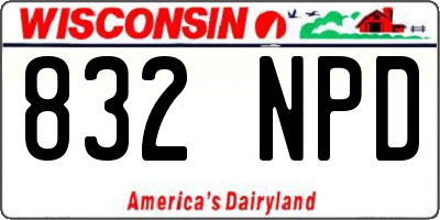 WI license plate 832NPD