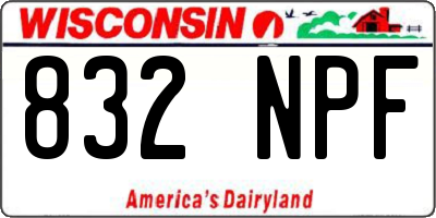 WI license plate 832NPF