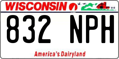 WI license plate 832NPH