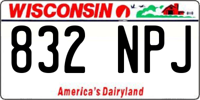 WI license plate 832NPJ