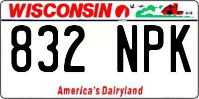 WI license plate 832NPK