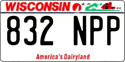 WI license plate 832NPP