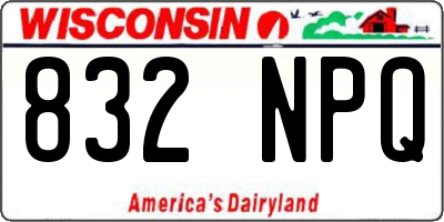 WI license plate 832NPQ