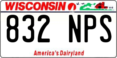 WI license plate 832NPS