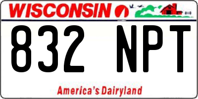 WI license plate 832NPT