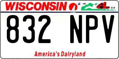 WI license plate 832NPV