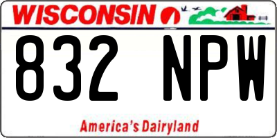 WI license plate 832NPW