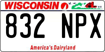 WI license plate 832NPX