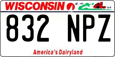 WI license plate 832NPZ