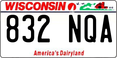 WI license plate 832NQA