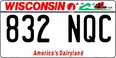 WI license plate 832NQC