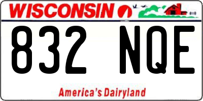 WI license plate 832NQE