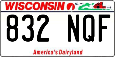 WI license plate 832NQF
