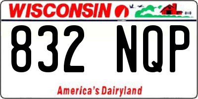 WI license plate 832NQP