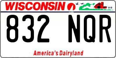 WI license plate 832NQR