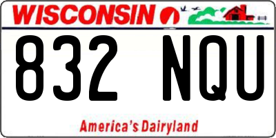 WI license plate 832NQU