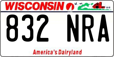 WI license plate 832NRA