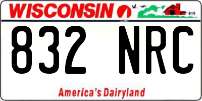 WI license plate 832NRC