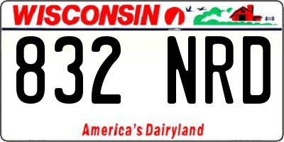 WI license plate 832NRD