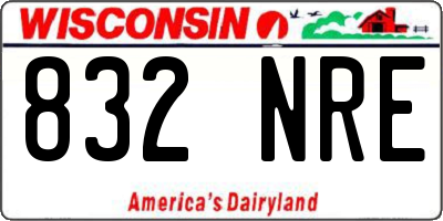 WI license plate 832NRE