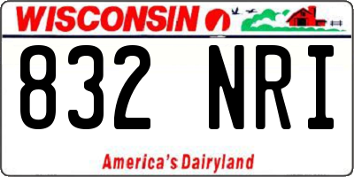 WI license plate 832NRI