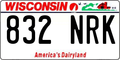 WI license plate 832NRK