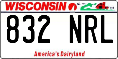WI license plate 832NRL