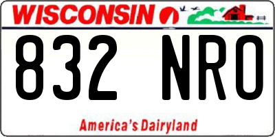 WI license plate 832NRO
