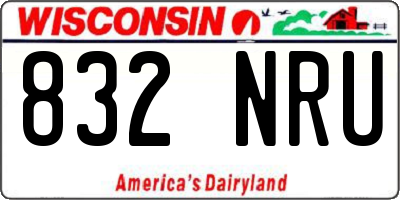 WI license plate 832NRU
