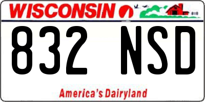 WI license plate 832NSD
