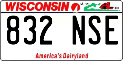 WI license plate 832NSE
