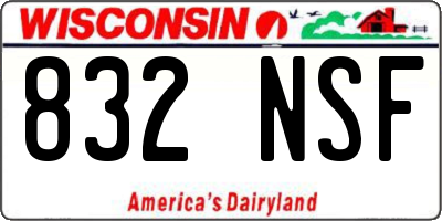 WI license plate 832NSF