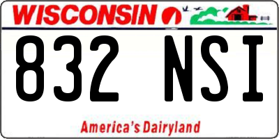 WI license plate 832NSI