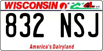 WI license plate 832NSJ