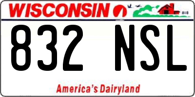 WI license plate 832NSL
