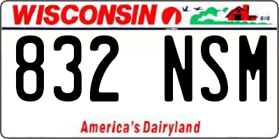 WI license plate 832NSM