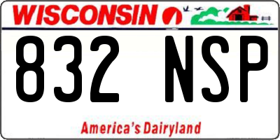 WI license plate 832NSP