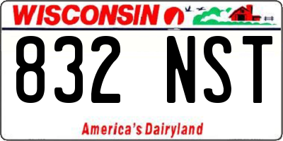WI license plate 832NST