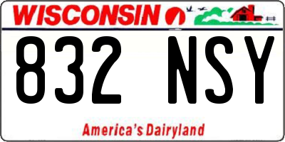 WI license plate 832NSY