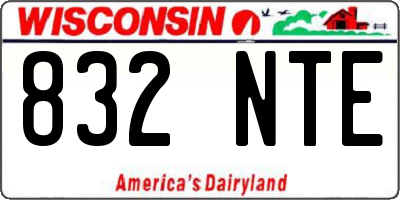 WI license plate 832NTE
