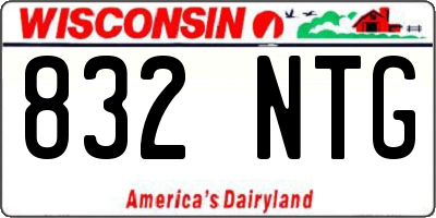 WI license plate 832NTG
