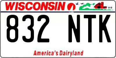 WI license plate 832NTK