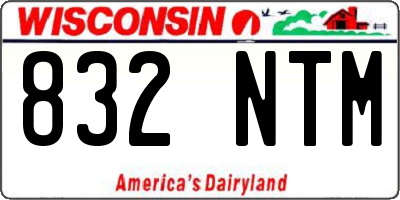WI license plate 832NTM