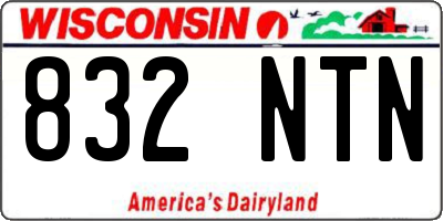 WI license plate 832NTN