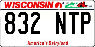 WI license plate 832NTP