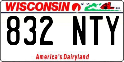 WI license plate 832NTY