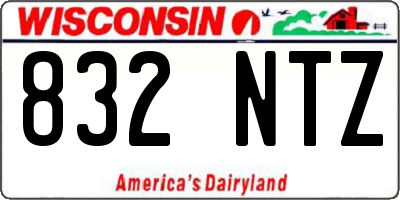 WI license plate 832NTZ